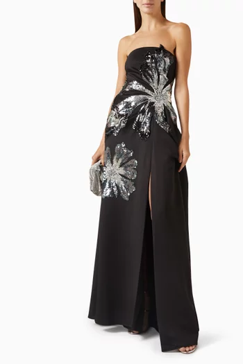 Floral Beaded Sculptured Gown