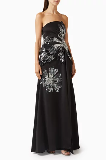 Floral Beaded Sculptured Gown