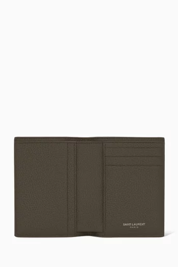 Tiny Cassandre Credit Card Wallet in Grained Leather