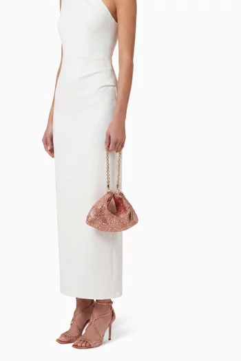 Callie Crystal-embellished Shoulder Bag in Satin