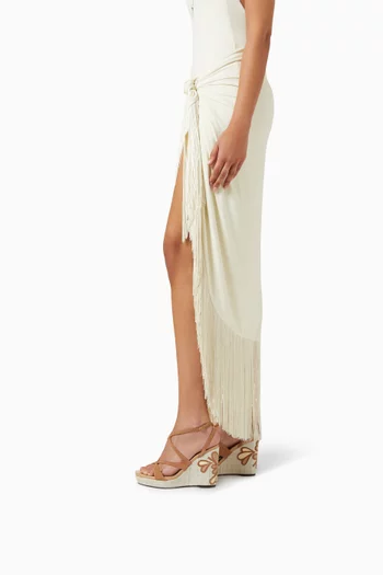 Ayla 110 Wedge Sandals in Raffia & Suede