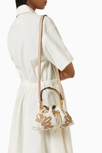Small Cinch Shoulder Bag in Recycled Canvas