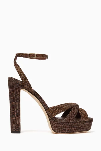 Kove 120 Platform Sandals in Raffia