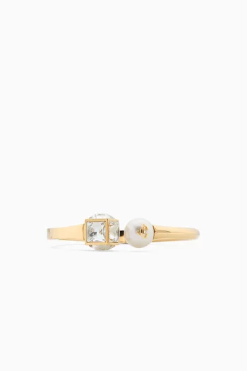 Large JC Pearl Cube Cuff