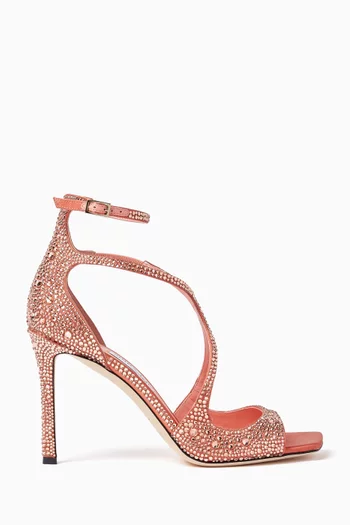 Azia 95 Sandals in Crystal-embellished Satin