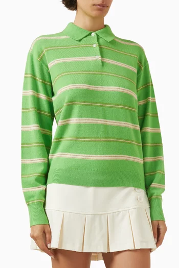 Collegiate Stripe Polo in Cashmere
