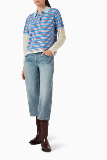 Layered Stripe Rugby Sweater in Cashmere
