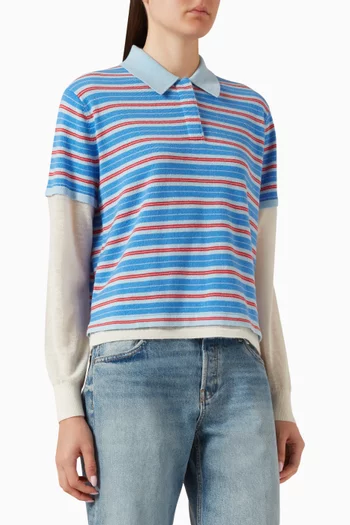 Layered Stripe Rugby Sweater in Cashmere