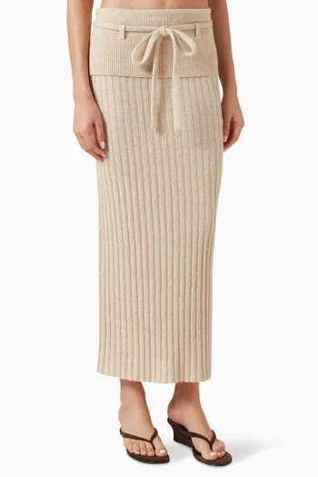 Lia Ribbed Skirt in Cashmere Blend