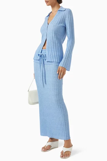 Lia Ribbed Skirt in Cashmere Blend