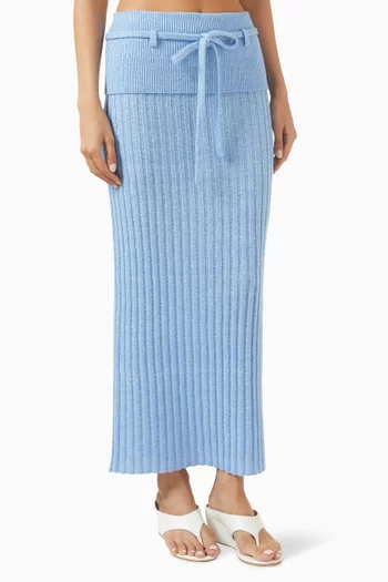 Lia Ribbed Skirt in Cashmere Blend