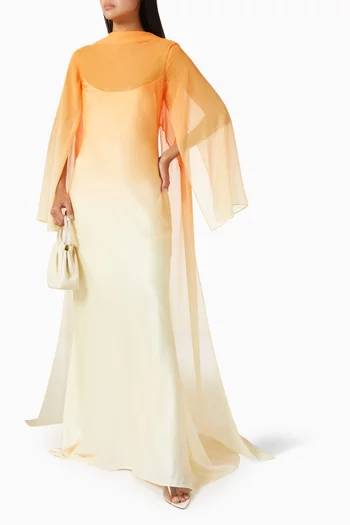 Devlyn Cape Gown in Satin