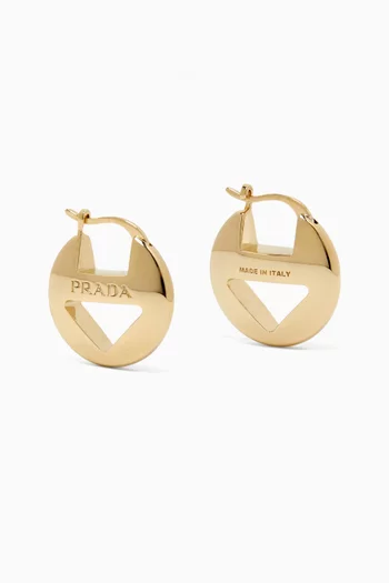 Triangle Cut-out Earrings in Metal
