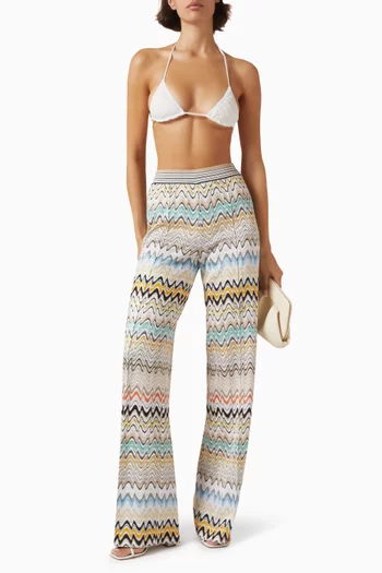 Signature-print Wide-leg Pants