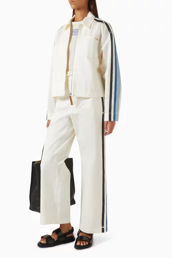Stripe Overshirt in Gabardine