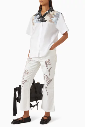 Embroidered Jeans in Denim