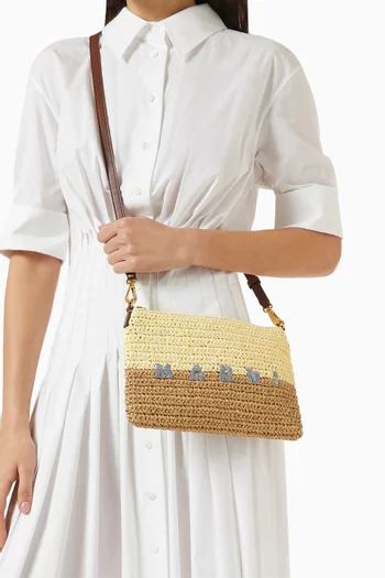 Logo Pochette in Raffia