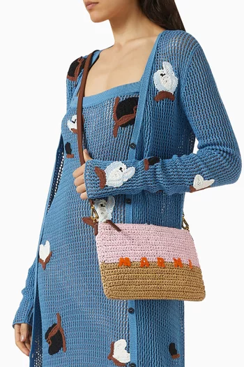 Logo Pochette in Raffia