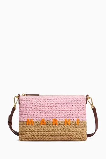 Logo Pochette in Raffia