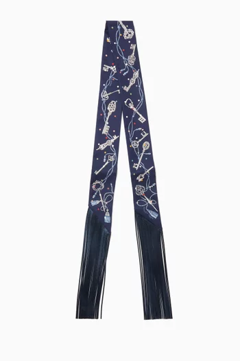 Unused Fringe Twilly Scarf in Silk