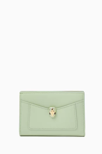 Serpenti Forever Folded Card Holder in Calf Leather