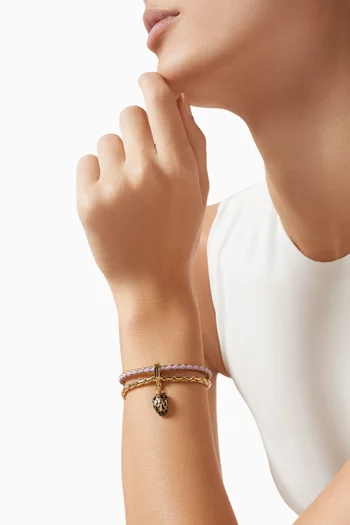 Serpenti Forever Bracelet in Leather & Brass