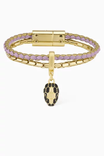 Serpenti Forever Bracelet in Leather & Brass