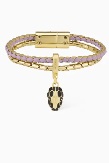 Serpenti Forever Bracelet in Leather & Brass