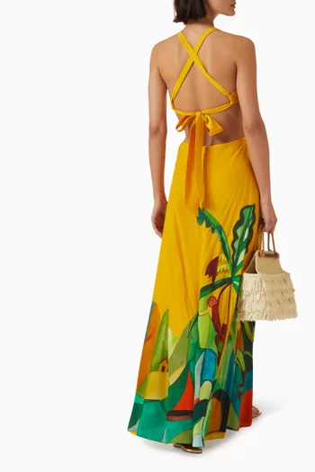 x Mokshini Cut-out Dress in Silk