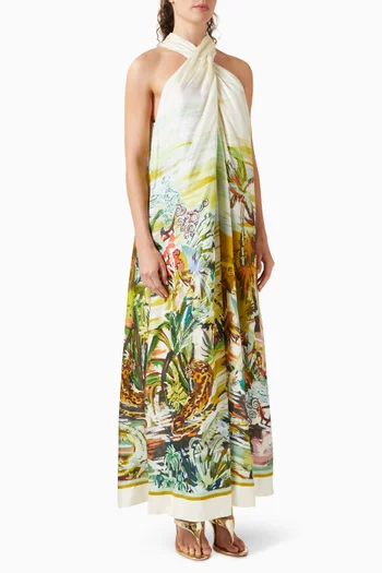Jungle Boogie Halter Dress in Silk