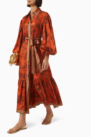 Monkey Dance Shirtdress in Silk