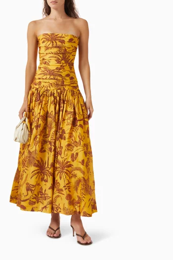 Banana Blossom Ruched Gown in Ramie