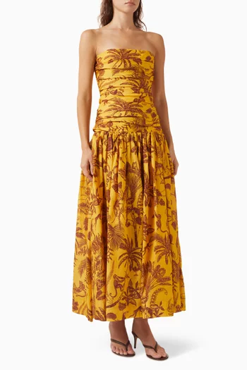 Banana Blossom Ruched Gown in Ramie