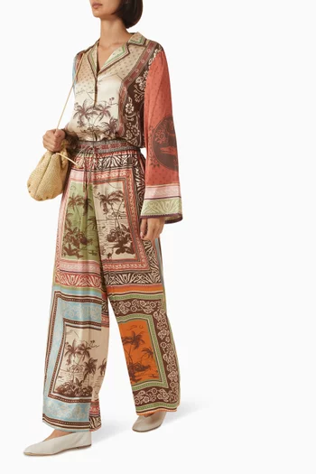 Alberta Wide-leg Pants in Silk