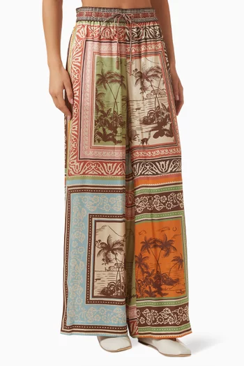 Alberta Wide-leg Pants in Silk