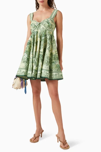 Sara Mini Twist Sundress in Linen