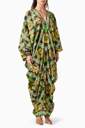 Liana V-neck Dress in Silk Twill
