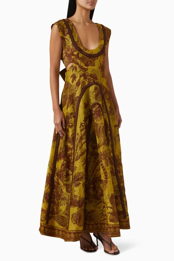 Charley Scoopneck Dress in Linen Blend