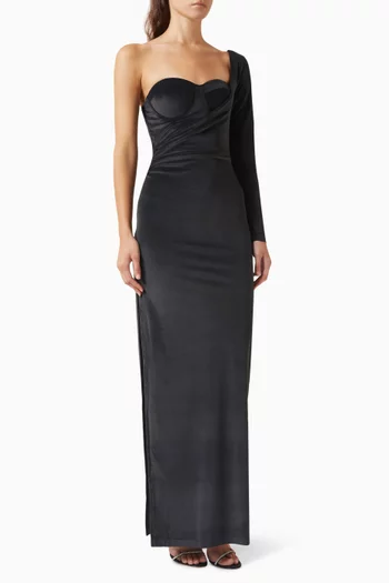 Kylie One-shoulder Gown in Velvet