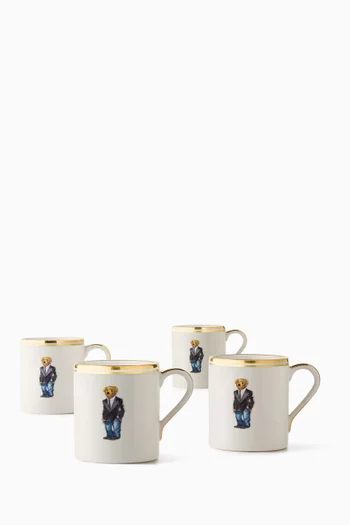 Wilshire Tux Bear Mugs in Porcelain, Set of 4