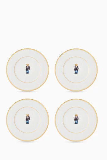 Wilshire Tux Bear Plates in Porcelain, Set of 4