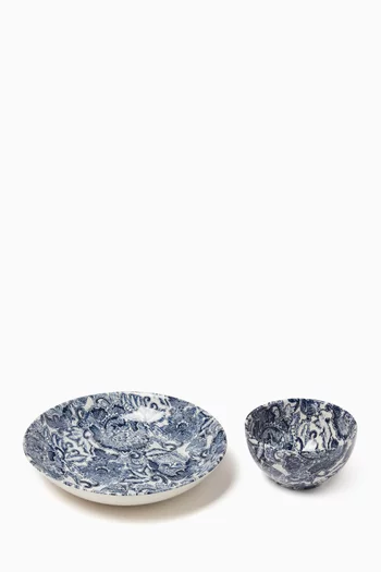 x Burleigh Faded Peony 2-piece Bowl Gift Set