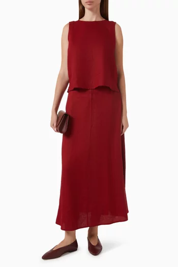 Round-neck Top in Organic Linen