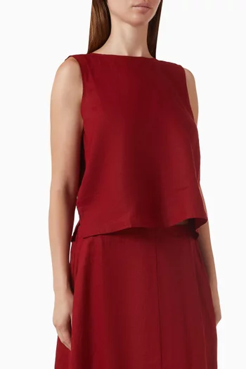 Round-neck Top in Organic Linen