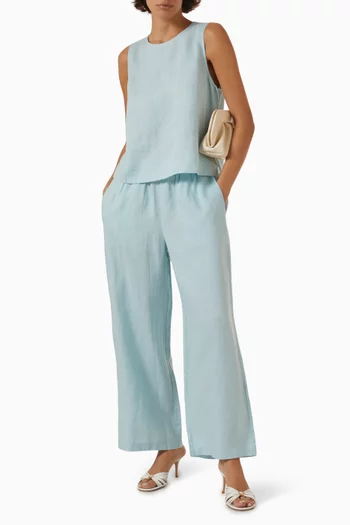 Round-neck Top in Organic Linen