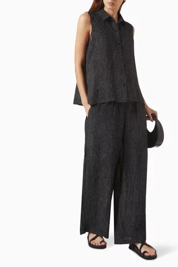 Wide-leg Drawstring Pants in Linen