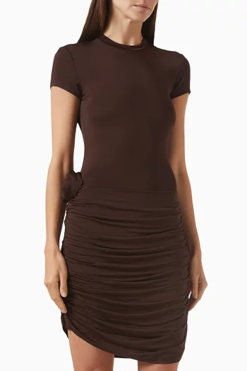 Draped Mini Dress in Viscose Blend