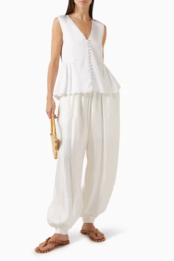 Striped Balloon Pants in Viscose