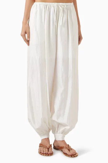 Striped Balloon Pants in Viscose