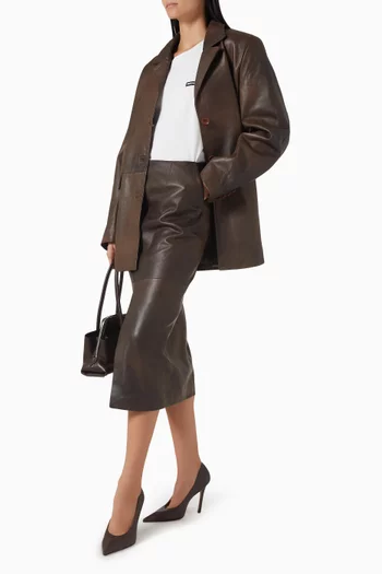 Oversized Blazer in Leather